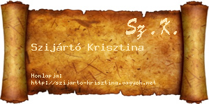 Szijártó Krisztina névjegykártya