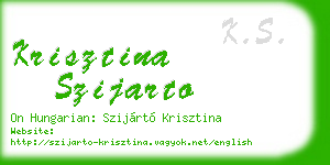 krisztina szijarto business card