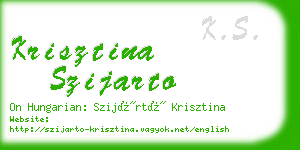 krisztina szijarto business card